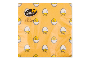 Серветки паперові Decor Маленькі курчатка 33*33см 2шари 12шт Silken