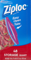 Ziploc Double Zipper Bags Storage Quart - 48 CT