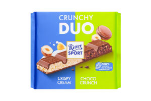 Шоколад молочный Crunchy Duo Ritter Sport м/у 218г