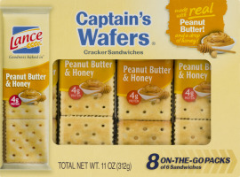 Lance Cracker Sandwiches Captain's Wafers Peanut Butter & Honey - 8 CT