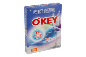 Сіль д/посудомийних машин гранульована 700г О"Кей
