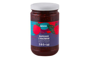 Варенье из малины стерилизованное Novus в/с с/б 380г