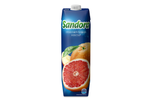 Нектар неосвітлений пастеризований грейпфрутовий Коктейльна колекція Sandora т/п 950мл