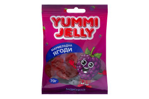 Конфеты желейные с сахаром и подсластителем Мармеладные ягоды Yummi jelly Monzhar м/у 70г