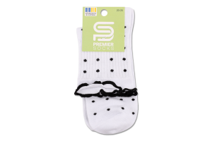 Шкарпетки Premier socks вис рюш чорн горох р23-25