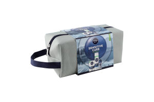 Набор Бальзам после бритья + Гель после бритья + Антиперспирант + Косметичка Sensitive care Nivea Men 4шт