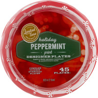 Ahold Peppermint Print Designer Plates - 45 CT
