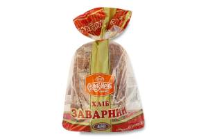 Хліб нарізний формовий із суміші житнього та пшеничного борошна Заварний Рум’янець м/у 450г