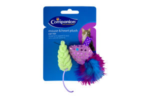 Companion Cat Toy Mouse & Heart Plush