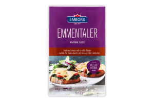 Сыр 45% твердый нарезка Emmentaler Emborg лоток 150г