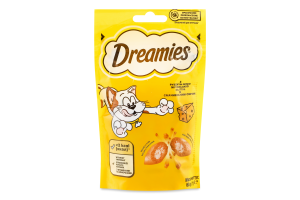Корм сухой для взрослых котов и котят старше 8 недель C сыром Dreamies д/п 60г