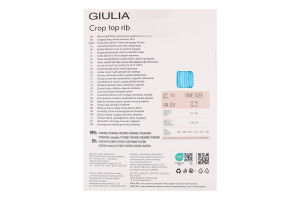 Футболка жіноча Giulia Crop top Rib sky blue