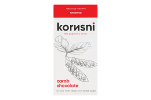 Плитка з керобу чорна на какао-маслі без доданого цукру Класика Korиsni к/у 85г