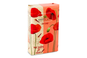 Мыло твердое Red poppy&Clove Happy Life 180г