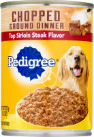 Pedigree Chopped Ground Dog Food Dinner Top Sirloin Steak