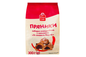 Пряники заварні глазуровані з начинкою Зі смаком вишні Fine Life м/у 300г