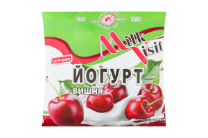 Йогурт з наповнювачем Вишня 1,5% 400г п/е Milk Visit