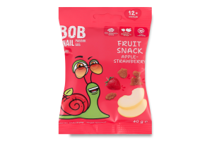Снек фруктово-ягідний для дітей від 12міс Apple-strawberry Baby Bob Snail м/у 40г