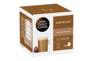 Напиток кофейный растворимый Cafe Au Lait Dolche Gusto Nescafe к/у 16х10г