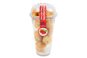 Пирожные Профитроли с клубникой Рома ст 0.16кг