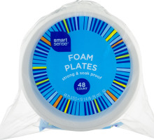 Smart Sense Foam Plates 10 1/4 IN - 48 CT