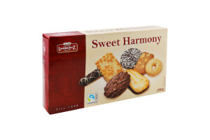 Печенье ассорти с черным, молочным и белым шоколадом Sweet harmony Lambertz к/у 200г