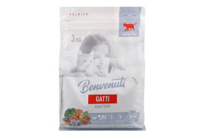 Корм д/котів Gatti з яловичиною сухий 3кг Benvenuti