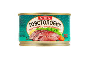 Толстолобик натуральный стерилизованный с добавлением масла Даринка ж/б 240г