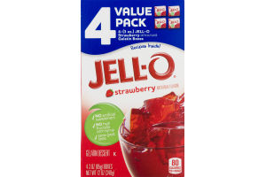 JELL-O Gelatin Dessert Strawberry - 4 PK