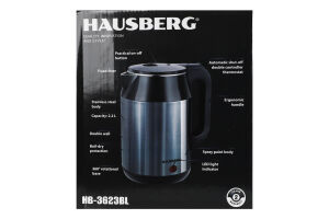 Электрочайник с двойными стенками 2.2л №HB-3623BL Hausberg 1шт