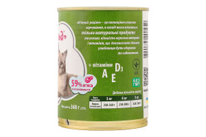 Корм д/котів М"ясний раціон Класична серія з яловичиною 360г ж/б Леопольд