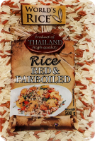 Смесь риса шлифованного длиннозернистого пропаренного и нешлифованного красного Red + parboiled World's Rice м/у 500г