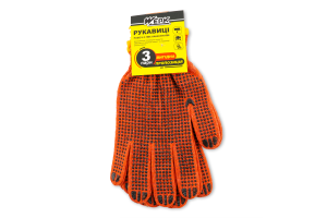 Рукавиці робочі помаранчеві трикотажні в крапку р.10 Werk