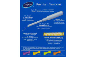 CareOne Premium Tampons Jewel Plastic Regular Unscented - 18 CT