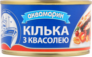 Кілька Аквамарин обсмажені з квасолею у томат.соусі 230г х36
