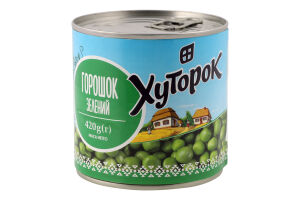 Горошок зелений 420г ж/б Хуторок
