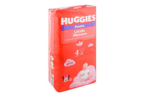 Трусики-подгузники для девочек 9-14кг 4 Little Movers Pants Huggies 52шт