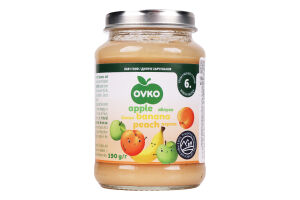 Пюре Ovko яблучне з бананами і персиками