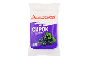 Творожок 9% сладкий с изюмом Яготинський м/у 180г