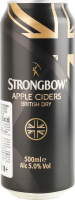 Сидр 500мл 5% на основе яблочного сока пастеризованный British dry Strongbow ж/б