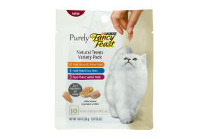 Purina Purely Fancy Feast Cat Treats Natural Treats Variety Pack - 10 PK