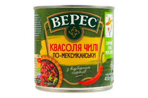 Квасоля чилі по-мексиканськи стерилізована Верес з/б 400г