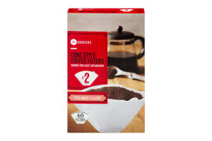 SE Grocers Cone Style Coffee Filters #2 - 40 CT