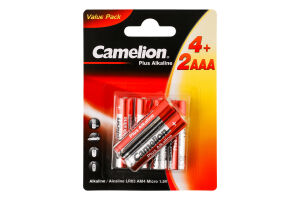 Батарейки ААA 1.5V №4+2LR03BS-BP Plus Alkaline Camelion 6шт