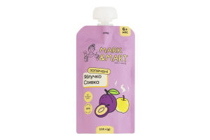 Пюре фруктове для дітей від 6міс без цукру гомогенізоване Запечене яблучко і сливка Mark&Mart д/п 120г