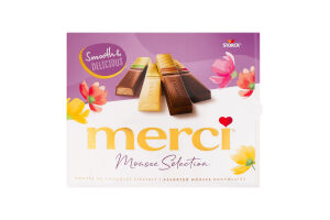 Набір цукерок шоколадних асорті з начинкою з мусу Mousse selection Merci к/у 140г