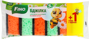 Губки кухонні великопористі Бджілка Fino 6шт