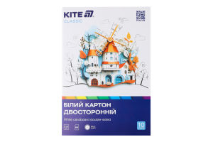 Картон білий двосторонній 10 аркушів А4 №K-254 Classic Kite 1шт