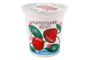 Йогурт 2.2% десертний з наповнювачем Вишня-черешня Карпатський Галичина ст 260г