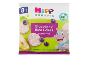 Хлебцы для детей от 8мес рисовые с черникой и яблоком Organic Hipp м/у 30г
